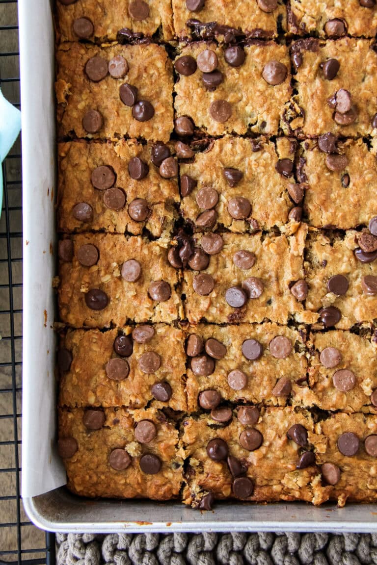 Peanut Butter Chocolate Chip Banana Oatmeal Bars Our Tasty Kitchen
