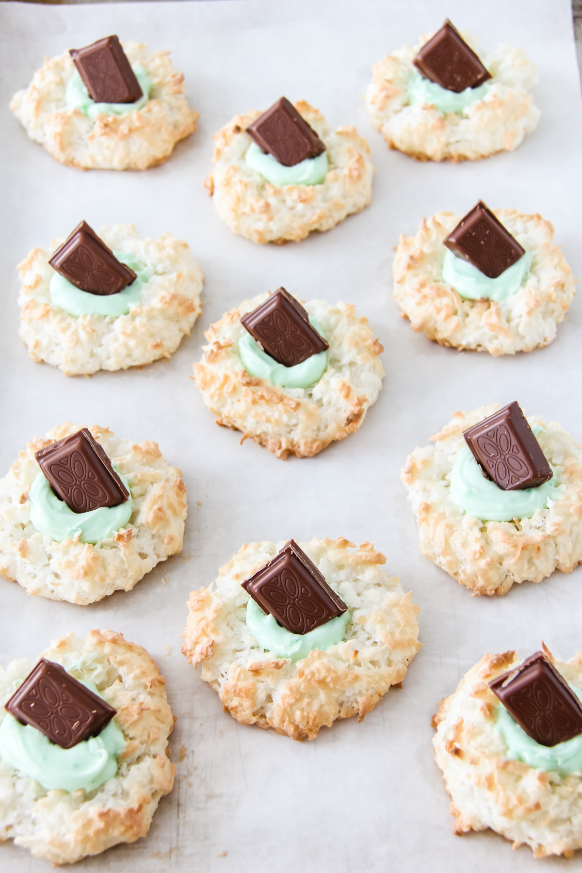 St. Patrick’s Day Coconut Macaroons with Mint