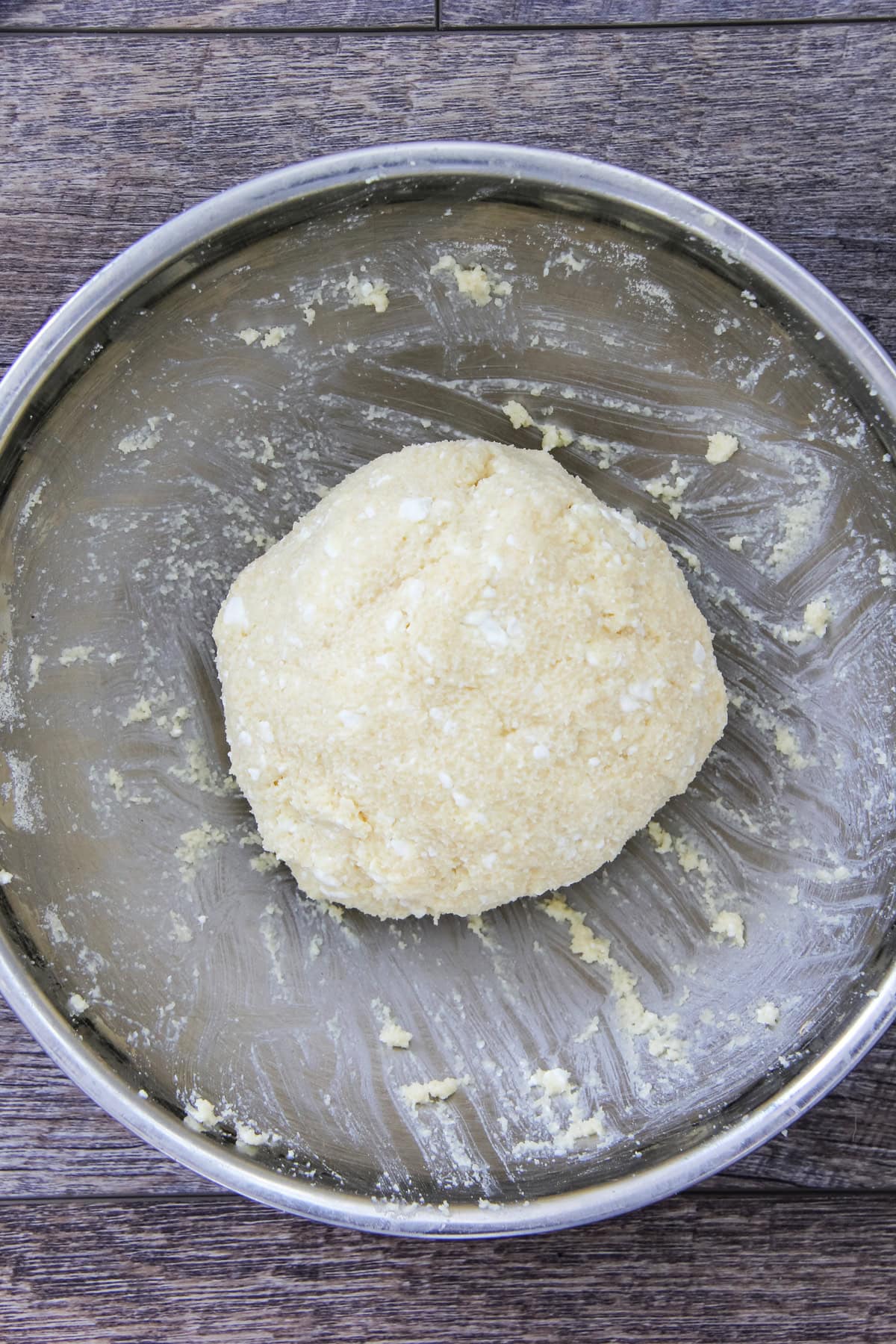 a ball of cottage cheese bagel dough